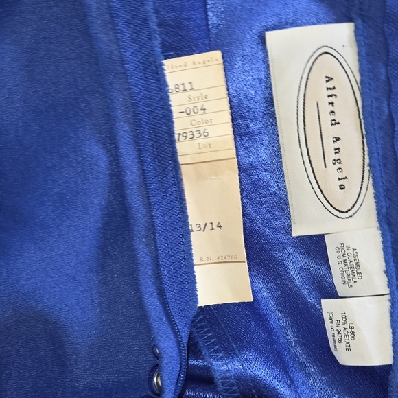 VTG Alfred Angelo Royal Blue Long Dress Prom Bridesmaid ELAINA GILBERT Sz 13/14 - Picture 5 of 8